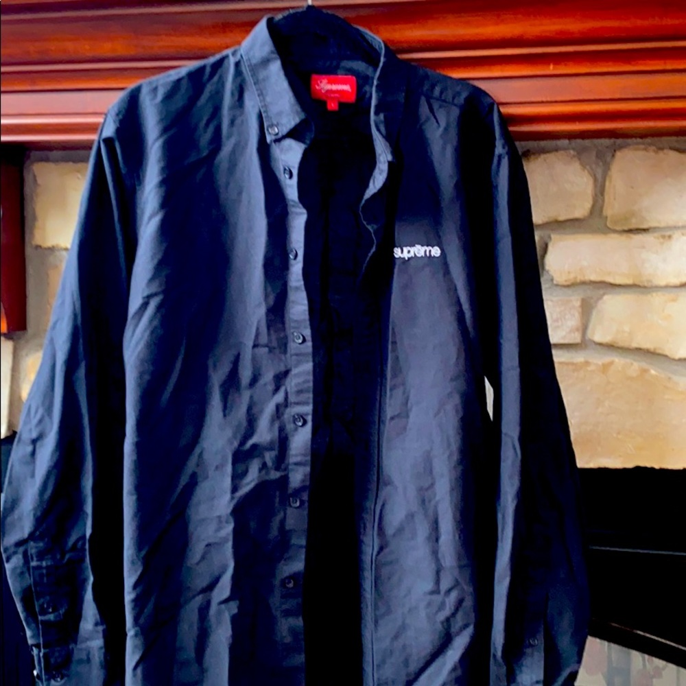 🔥🔥SUPREME BLACK BUTTON DOWN OXFORD SHIRT
